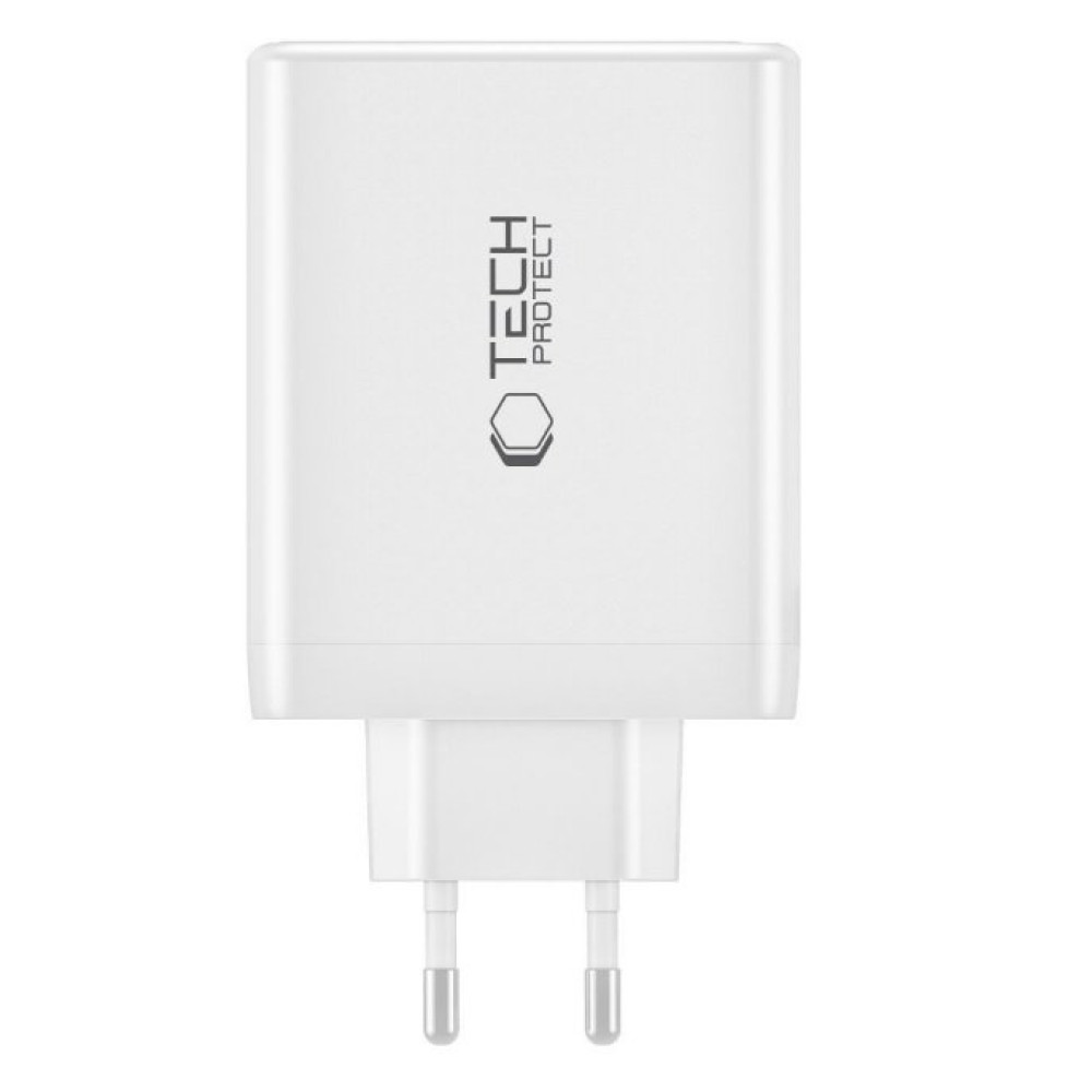 Φορτιστής Tech-Protect NC100W GaN Γρήγορος Ταξιδιού / Αντάπτορας με 1 x USB-A / 3 x Type-C 100W - White (9490713934814)