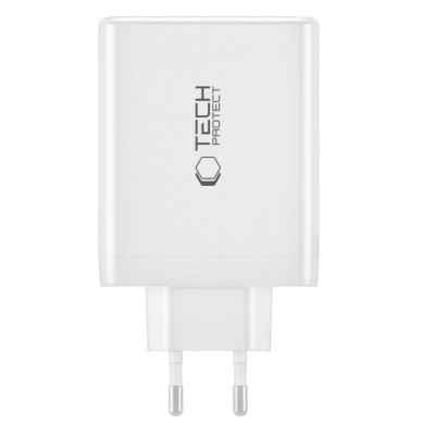 Φορτιστής Tech-Protect NC100W GaN Γρήγορος Ταξιδιού / Αντάπτορας με 1 x USB-A / 3 x Type-C 100W - White (9490713934814)