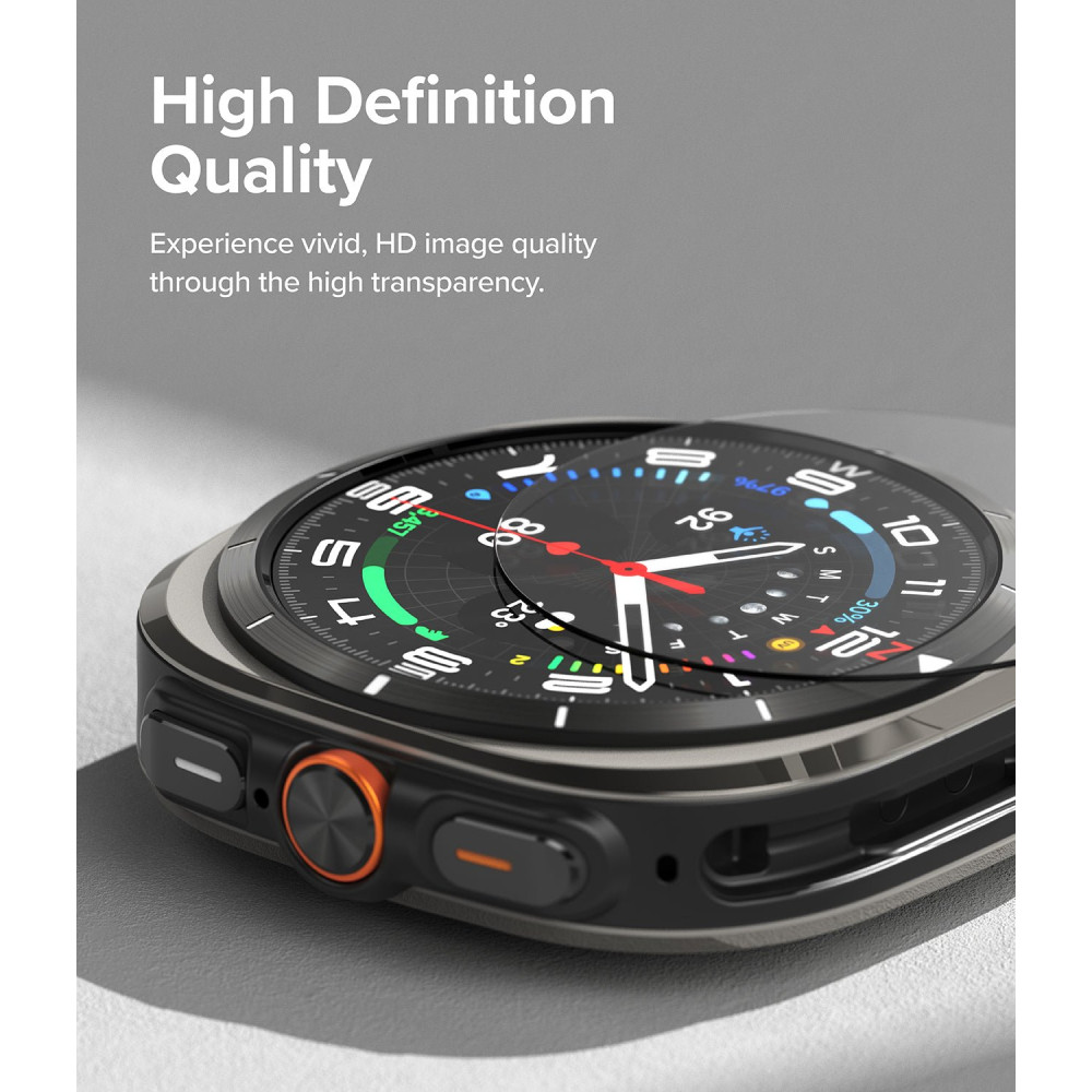Θήκη & Tempered Glass Samsung Galaxy Watch Ultra 2025 / 2024 47mm Ringke Combo Pack Σκληρή & Αντιχαρακτικό Γυαλί Προστασίας Οθόνης - Titanium Black (8809961787744)