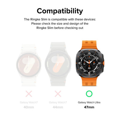 Θήκη & Tempered Glass Samsung Galaxy Watch Ultra 2025 / 2024 47mm Ringke Combo Pack Σκληρή & Αντιχαρακτικό Γυαλί Προστασίας Οθόνης - Clear (8809961787713)