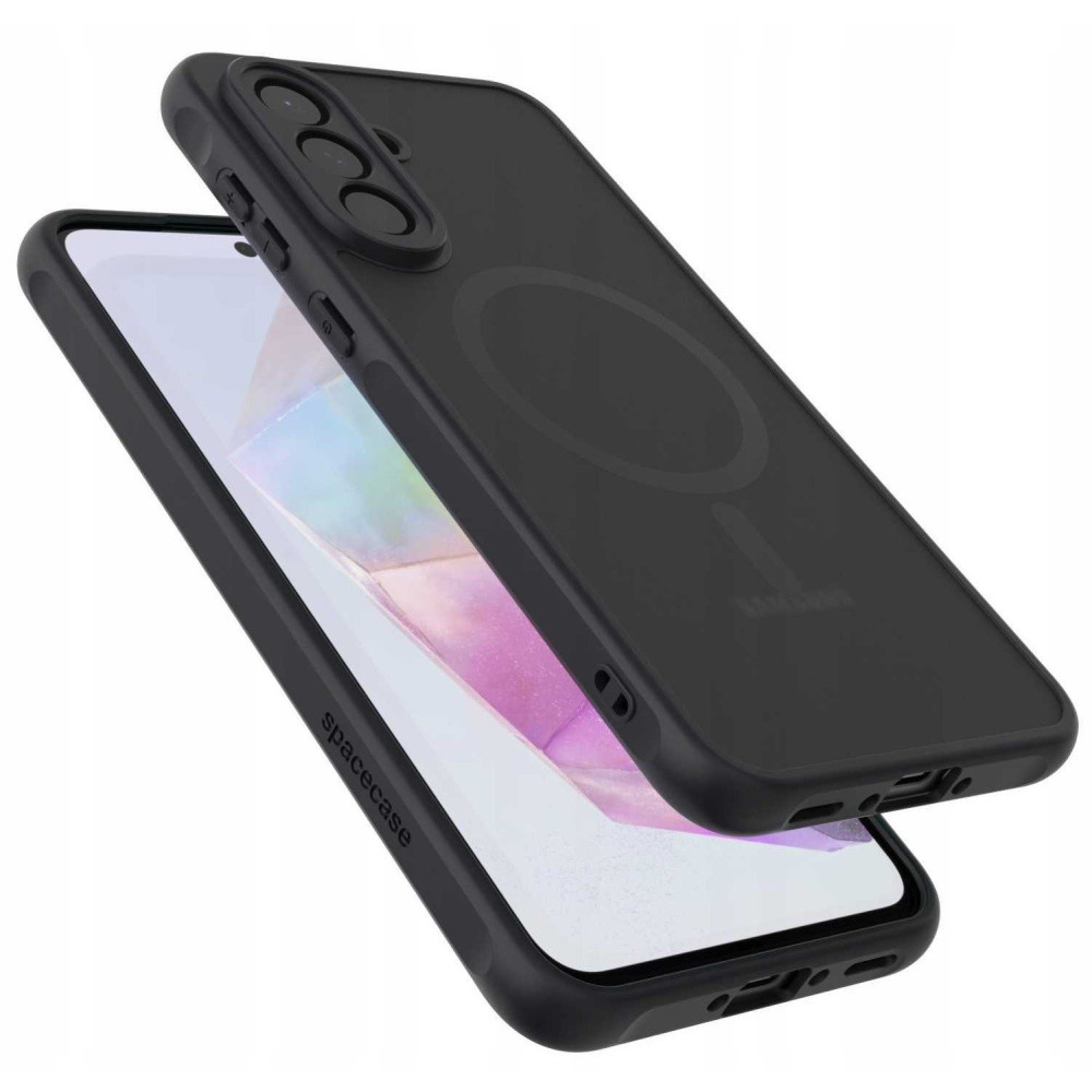 Θήκη Samsung Galaxy A36 Spacecase Hybrid MagSafe Σκληρή Ημιδιάφανη με MagSafe - Black (5905719117382)