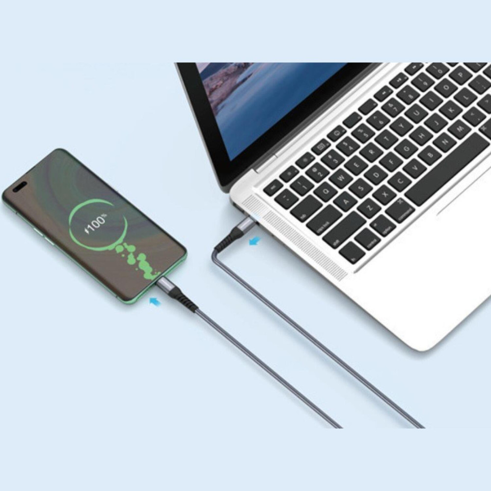 Καλώδιο Type-C Riversong Hercules C6 σε Type-C για Φόρτιση & Μεταφορά Δεδομένων 120cm 100W - Gray (CT50)