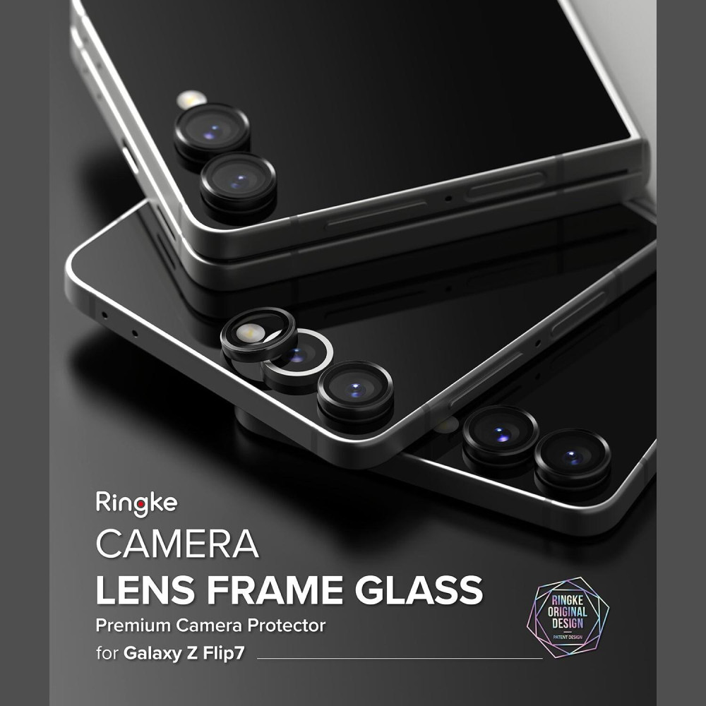 Tempered Glass Samsung Galaxy Z Flip7 Ringke Camera Lens Frame Glass Αντιχαρακτικό Γυαλί Προστασίας για Φακό Κάμερας 2 Τεμάχια - Black (8800293855927)