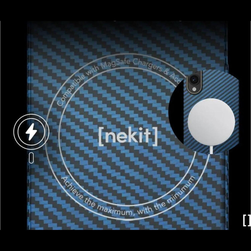 Θήκη Samsung Galaxy S25 Edge Nekit Fiber Σκληρή με MagSafe Aramid Fiber 1mm 1500D Kevlar - Blue (8719246479762)