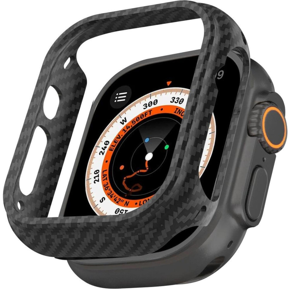 Θήκη Apple Watch Ultra 3 / Ultra 2 / Ultra 1 49mm Nekit Fiber Kevlar Σκληρή Aramid Fiber 0.6mm 1500D - Black (8719246483967)