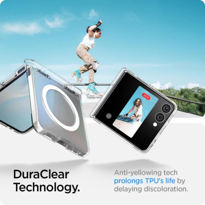 Θήκη Samsung Galaxy Z Flip7 Spigen Ultra Hybrid Pro MagFit Σκληρή με MagSafe - Clear / White (ACS09559)