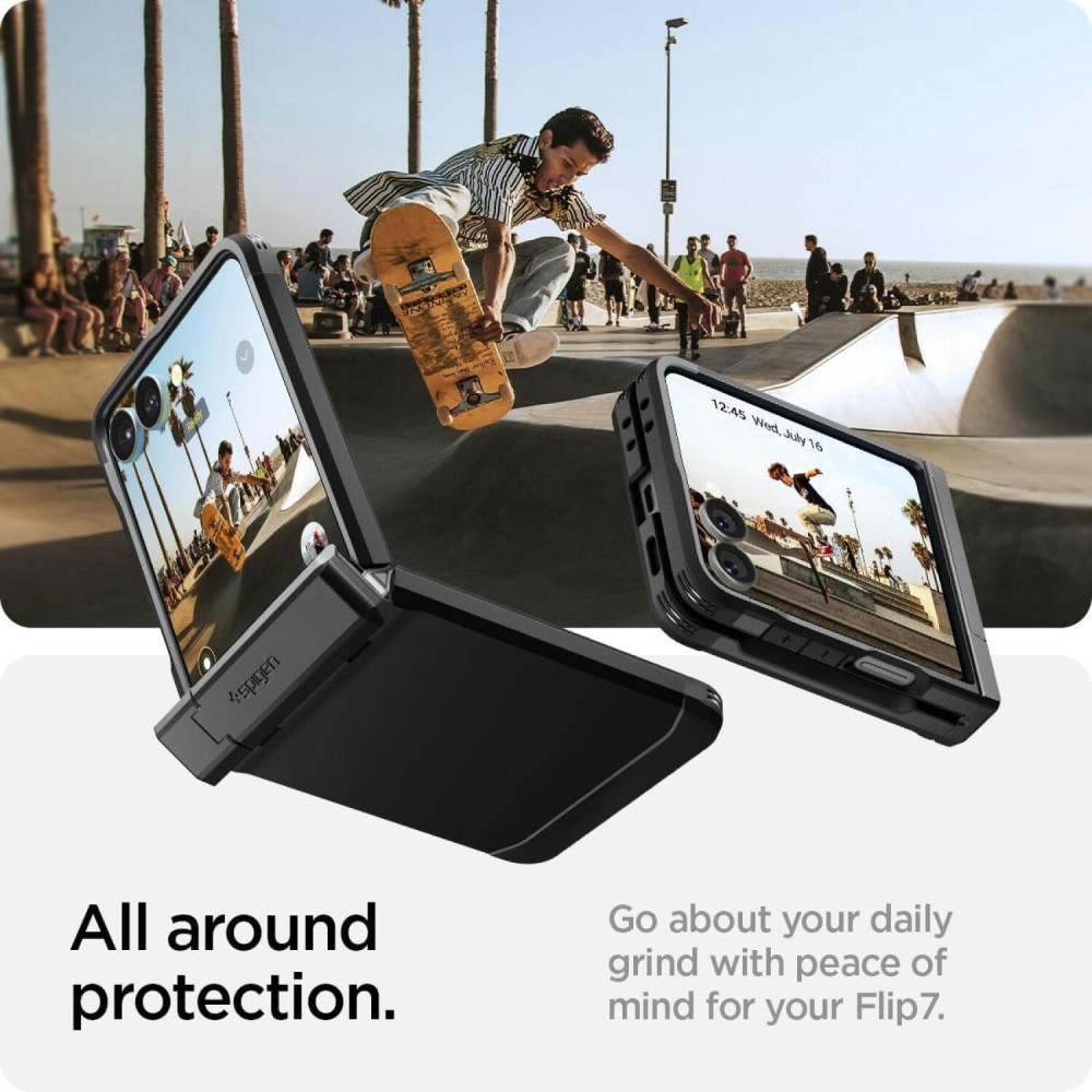 Θήκη Samsung Galaxy Z Flip7 Spigen Tough Armor Pro MagFit Ανθεκτική Σκληρή με Kickstand & MagSafe - Black (ACS09561)