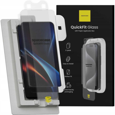 Tempered Glass Samsung Galaxy S25 / S24 Spacecase QuickFit Glass Αντιχαρακτικό Γυαλί Προστασίας Οθόνης με Απλικατέρ QuickFit 2 Τεμάχια - Clear (5905719119263)