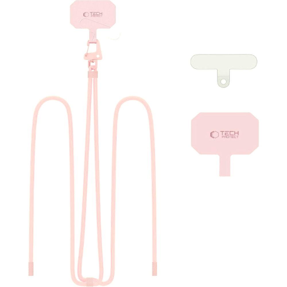 Λουράκι Λαιμού Tech-Protect C5S Rope Crossbody Strap Αποσπώμενο για Θήκες Κινητών / Smartphones - Baby Pink (5906302312900)