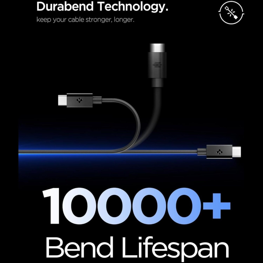 Καλώδιο Type-C Spigen Essential EB6020CC Φόρτισης & Μεταφοράς Δεδομένων σε Type-C 200cm 60W - Black (ACA08720)