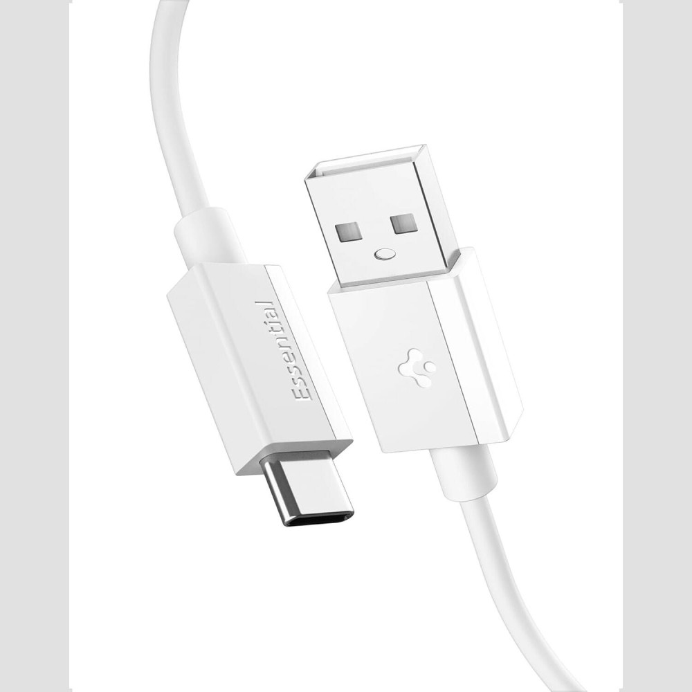 Καλώδιο USB-A Spigen Essential EB6020AC Φόρτισης & Μεταφοράς Δεδομένων σε Type-C 200cm 60W - White (ACA08716)