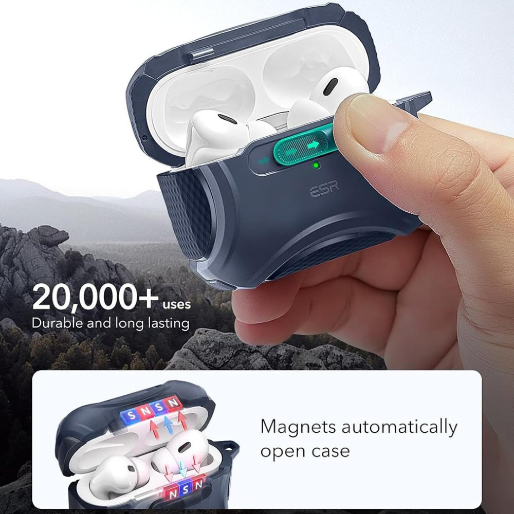 Θήκη AirPods Pro 2nd Gen / 1st Gen ESR Cyber FlickLock HaloLock Ανθεκτική με MagSafe - Blue (4894240195291)