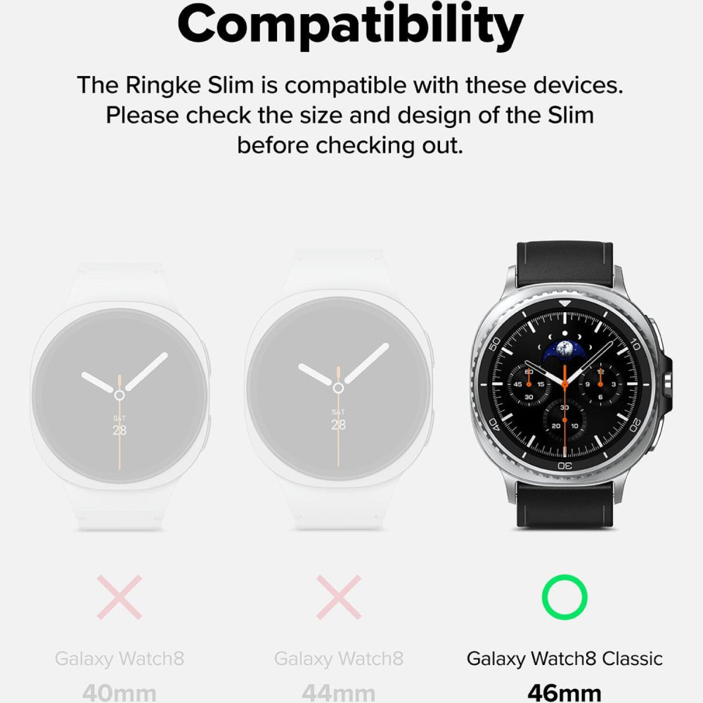 Θήκη Samsung Galaxy Watch 8 Classic 46mm Ringke Slim Case Σκληρή 2 Τεμάχια - Clear / Matte Black (8800293855989)