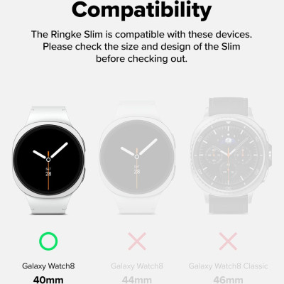 Θήκη Samsung Galaxy Watch 8 40mm Ringke Slim Case Σκληρή 2 Τεμάχια - Clear / Matte Black (8800293856047)