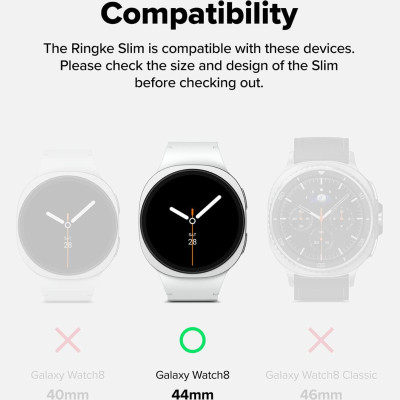 Θήκη Samsung Galaxy Watch 8 44mm Ringke Slim Case Σκληρή 2 Τεμάχια - Clear / Matte Black (8800293856146)