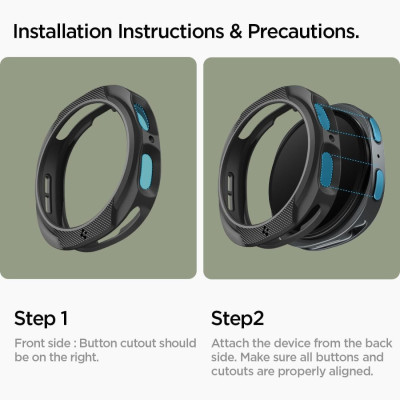 Θήκη Samsung Galaxy Watch 8 44mm Spigen Liquid Air Σιλικόνης - Matte Black (ACS09839)