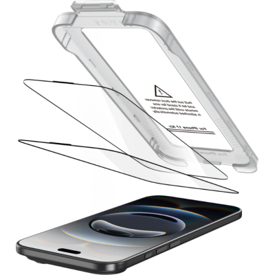 Tempered Glass iPhone Air Tech-Protect Quick Set+ Full Face Αντιχαρακτικό Γυαλί Προστασίας Οθόνης 2 Τεμάχια - Black (5906302319343)
