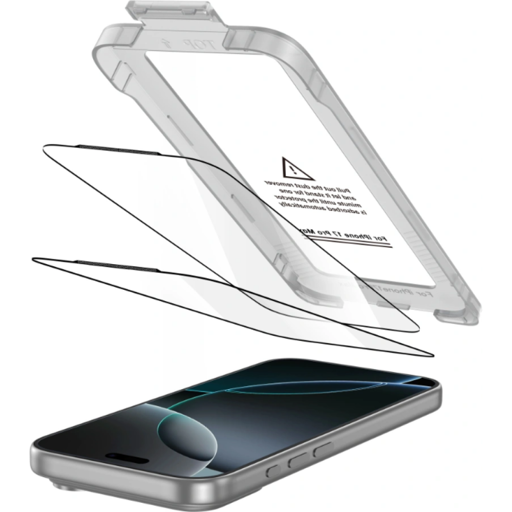 Tempered Glass iPhone 17 Pro Max Tech-Protect Quick Set+ Full Face Αντιχαρακτικό Γυαλί Προστασίας Οθόνης 2 Τεμάχια - Black (5906302319367)