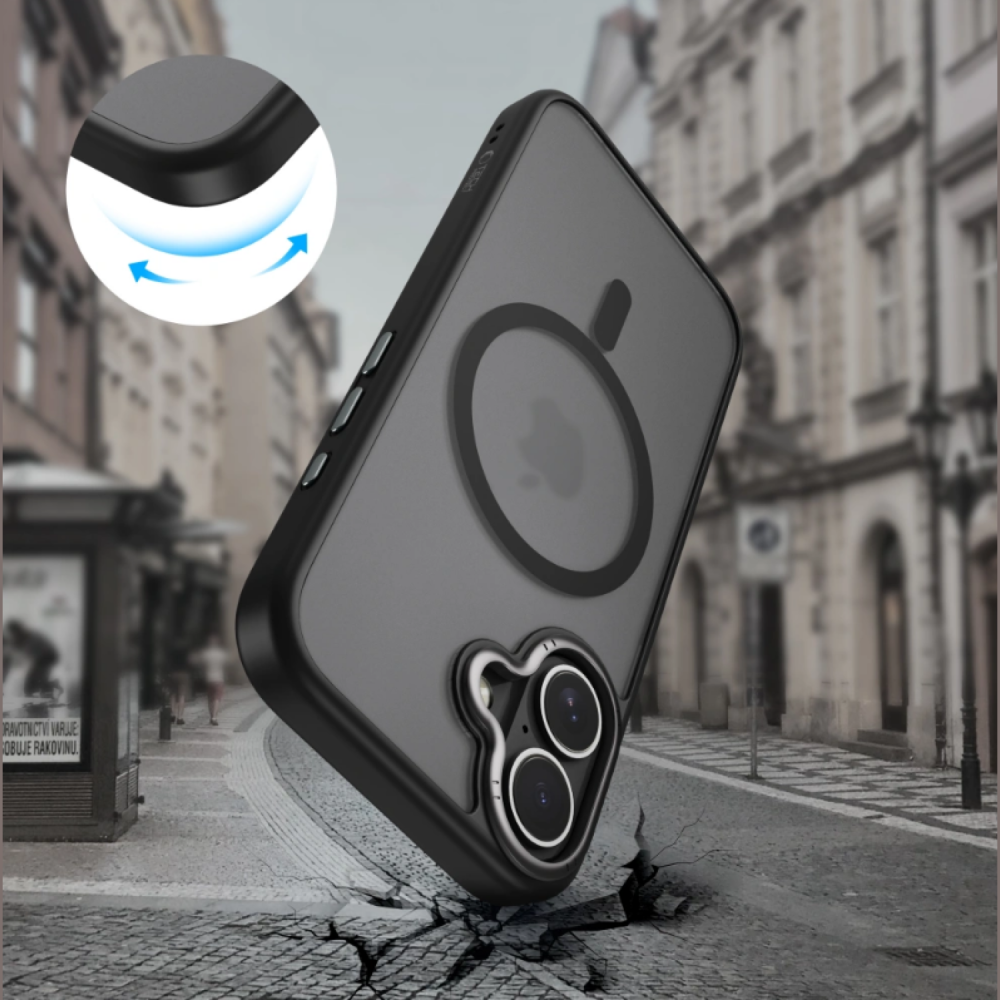 Θήκη iPhone 17 Tech-Protect MagEdge Σκληρή Ημιδιάφανη με MagSafe & Μεταλλικό Πλαίσιο Κάμερας - Matte Black / Gunmetal (5906302330454)