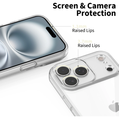 Θήκη iPhone 17 Pro Max Tech-Protect FlexAir Διάφανη Σιλικόνης - Clear (5906302319404)