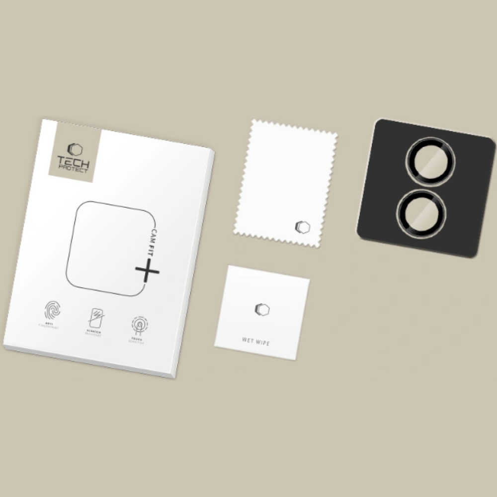 Tempered Glass iPhone 17 Tech-Protect Camring Fit+ Αντιχαρακτικό Γυαλί Προστασίας για Φακό Κάμερας - Black (5906302319176)