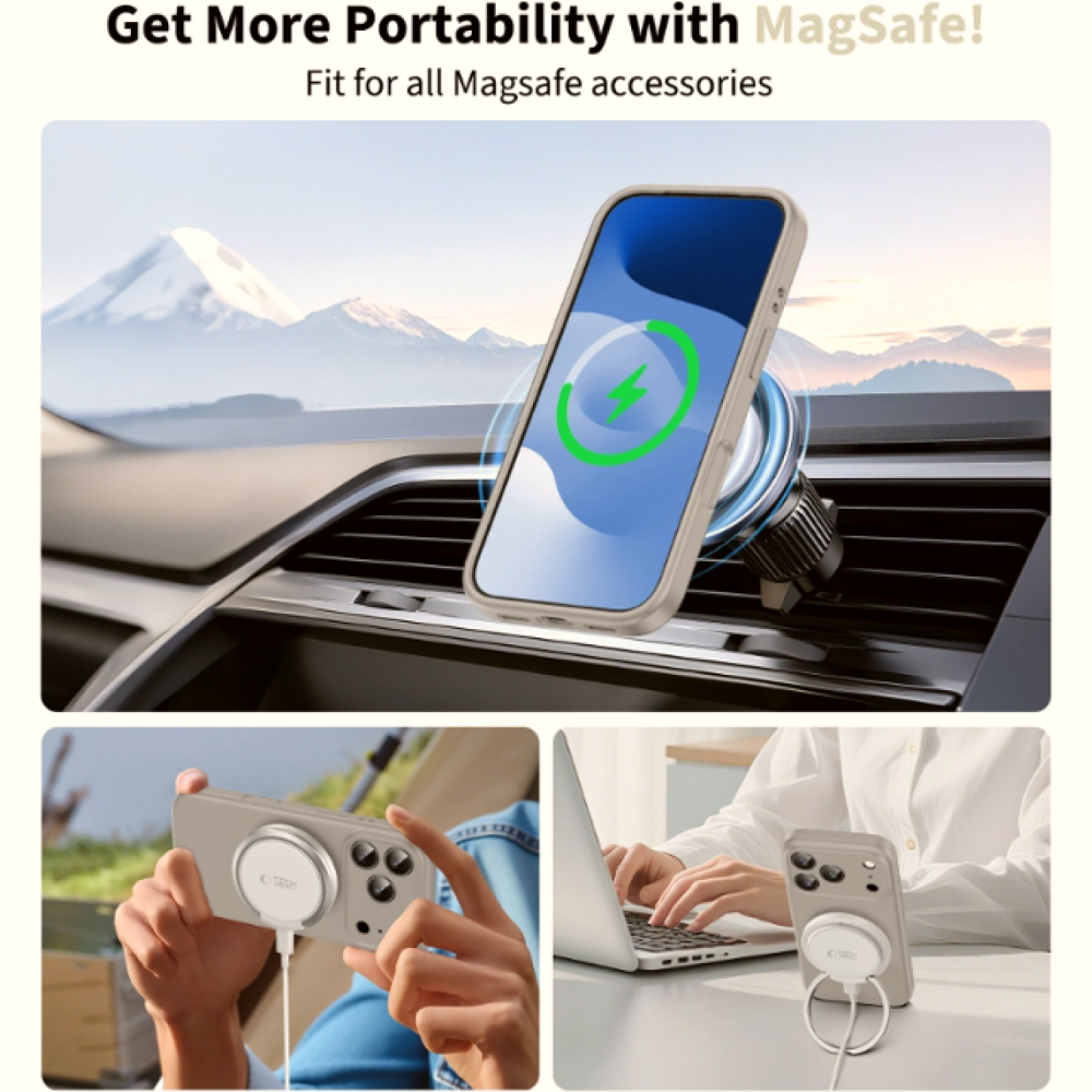 Θήκη iPhone 17 Pro Max Tech-Protect Silicone MagSafe Σιλικόνης με MagSafe - Stone Grey (5906302330287)