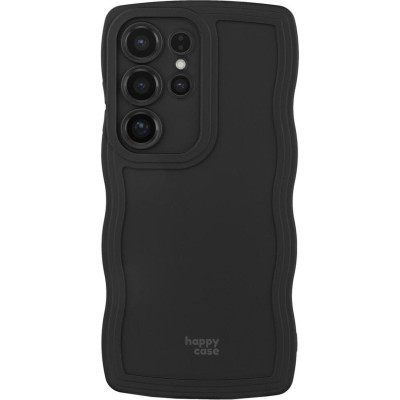 Θήκη Samsung Galaxy S25 Ultra HappyCase Wavy Σιλικόνης - Black (8719246478109)