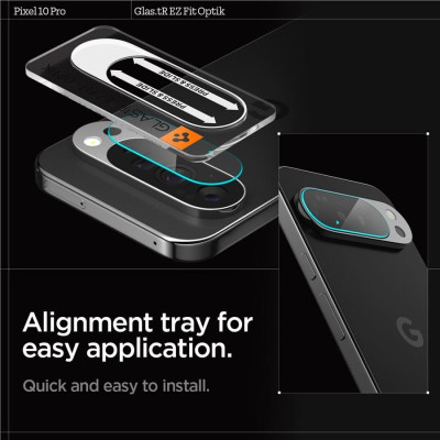 Tempered Glass Google Pixel 10 Pro Spigen GLAS.tR EZ Fit OPTIK Αντιχαρακτικό Γυαλί Προστασίας για Φακό Κάμερας 2 Τεμάχια - Crystal Clear (AGL09662)