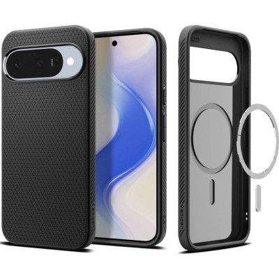 Θήκη Google Pixel 10 / 10 Pro Spigen Liquid Air MagFit Σιλικόνης με MagSafe Qi2 - Matte Black (ACS09695)