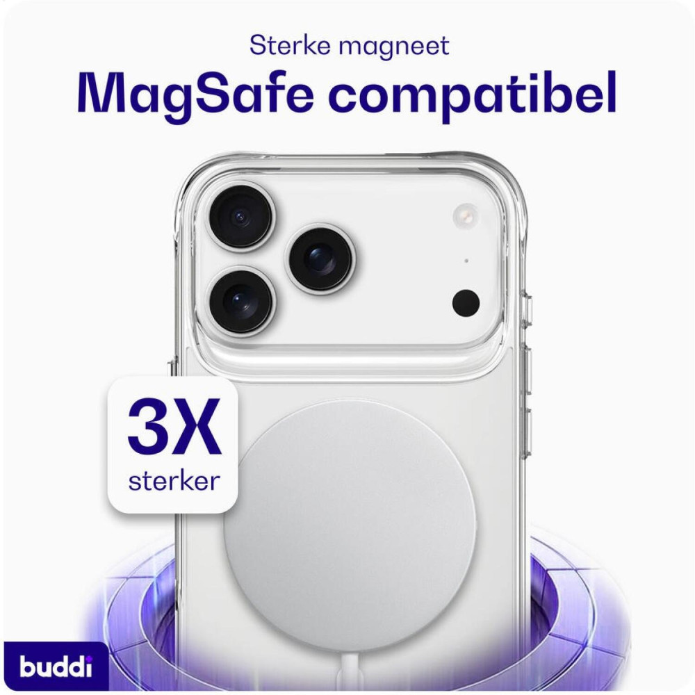 Θήκη iPhone 17 Pro Max Buddi Core Σκληρή Ημιδιάφανη με MagSafe - Matte Clear (8719246494710)