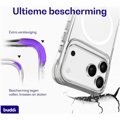 Θήκη iPhone 17 Pro Max Buddi Core Σκληρή Διάφανη με MagSafe - Clear (8719246494680)