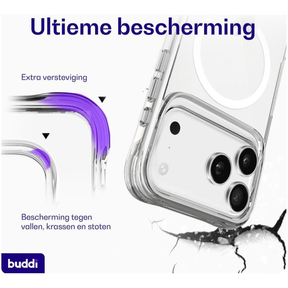 Θήκη iPhone 17 Pro Buddi Core Σκληρή Διάφανη με MagSafe - Clear (8719246494697)