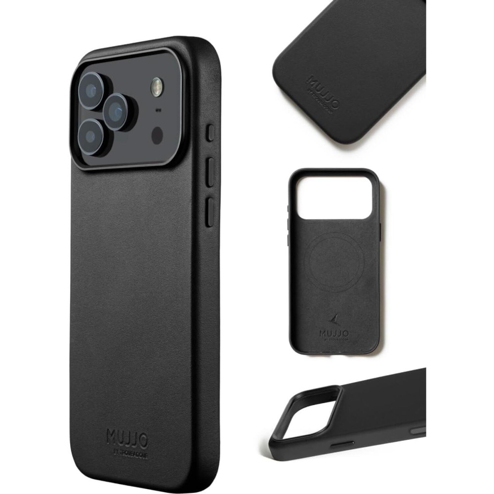 Θήκη iPhone 17 Pro Max MUJJO by Troubadour Full Leather Case Δερμάτινη με MagSafe - Black (MUJJO-CL-063-BK)