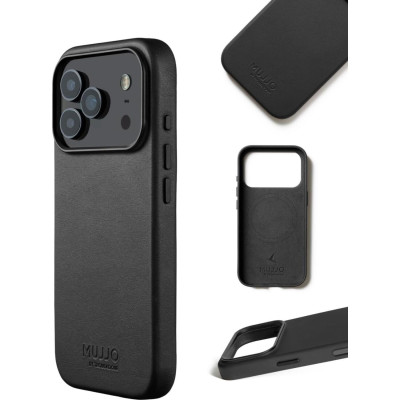 Θήκη iPhone 17 Pro MUJJO by Troubadour Full Leather Case Δερμάτινη με MagSafe - Black (MUJJO-CL-061-BK)