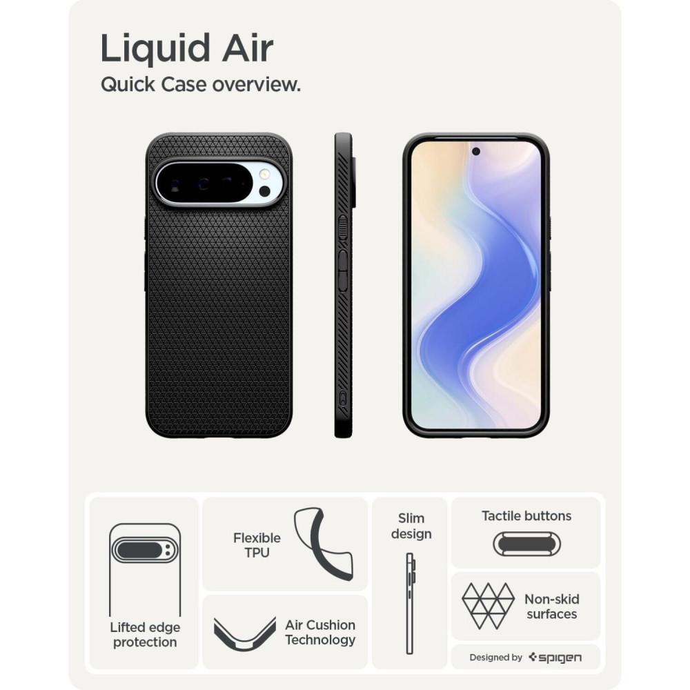 Θήκη Google Pixel 10 / 10 Pro Spigen Liquid Air Σιλικόνης - Matte Black (ACS09714)
