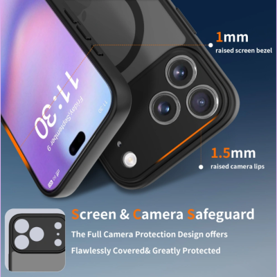 Θήκη iPhone 17 Pro Max Tech-Protect BasicMag Σκληρή Ημιδιάφανη με MagSafe & Πλαίσιο Κάμερας - Matte Black (5906302319848)