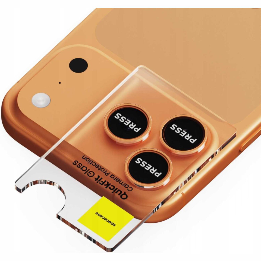 Tempered Glass iPhone 17 Pro / 17 Pro Max Spacecase QuickFit Camera Glass Αντιχαρακτικό Γυαλί Προστασίας για Φακό Κάμερας 2 Τεμάχια - Orange (5905719131722)