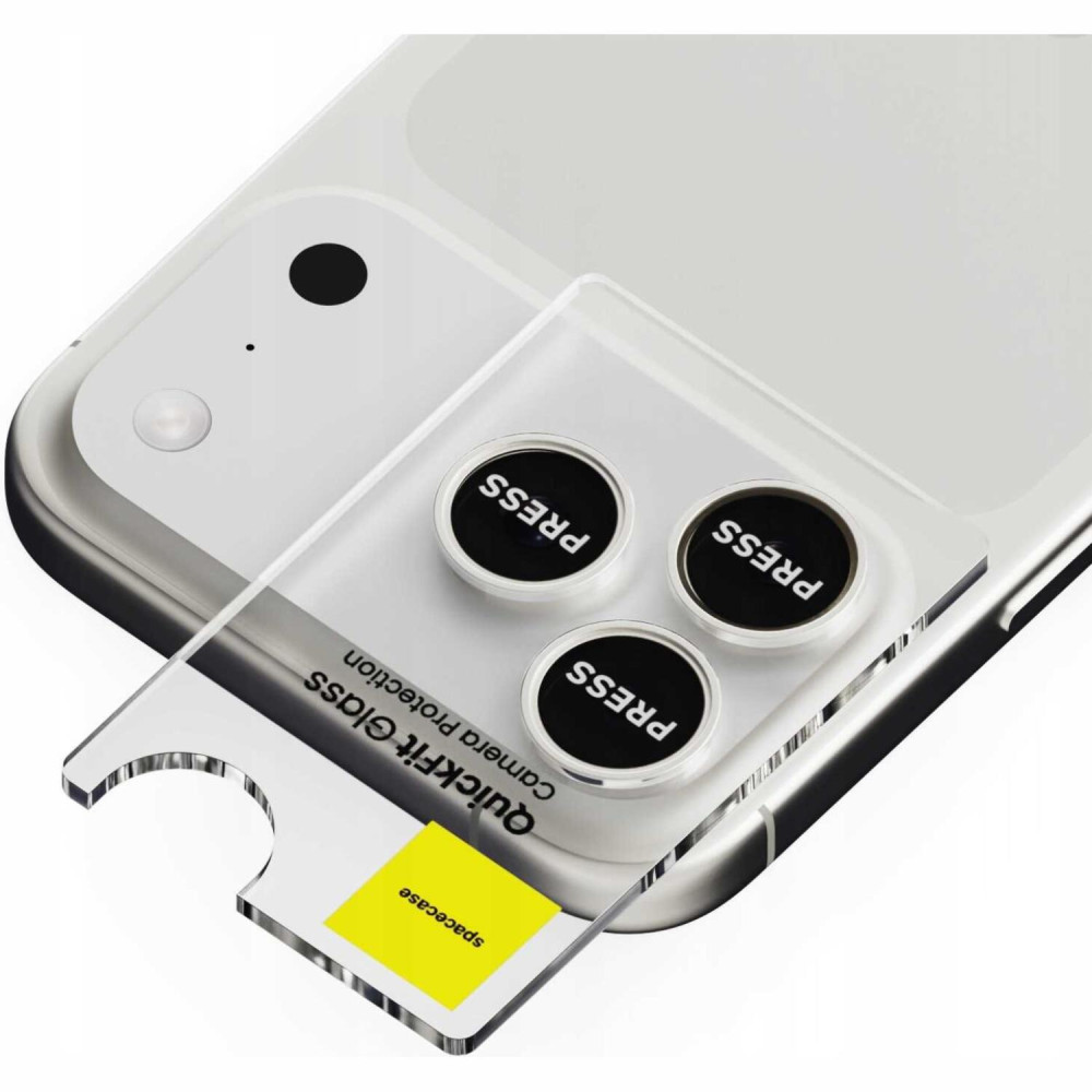 Tempered Glass iPhone 17 Pro / 17 Pro Max Spacecase QuickFit Camera Glass Αντιχαρακτικό Γυαλί Προστασίας για Φακό Κάμερας 2 Τεμάχια - Silver (5905719131746)