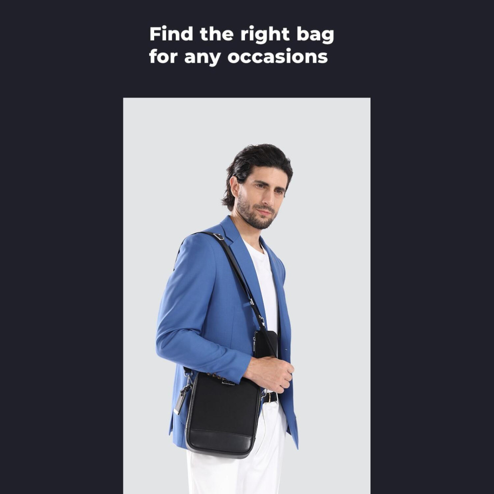 Τσαντάκι Ώμου Bange QD751 Premium Collection Χιαστί Crossbody με Αποσπώμενο Mini Τσαντάκι & Θήκη για AirTag 3.3L - Black