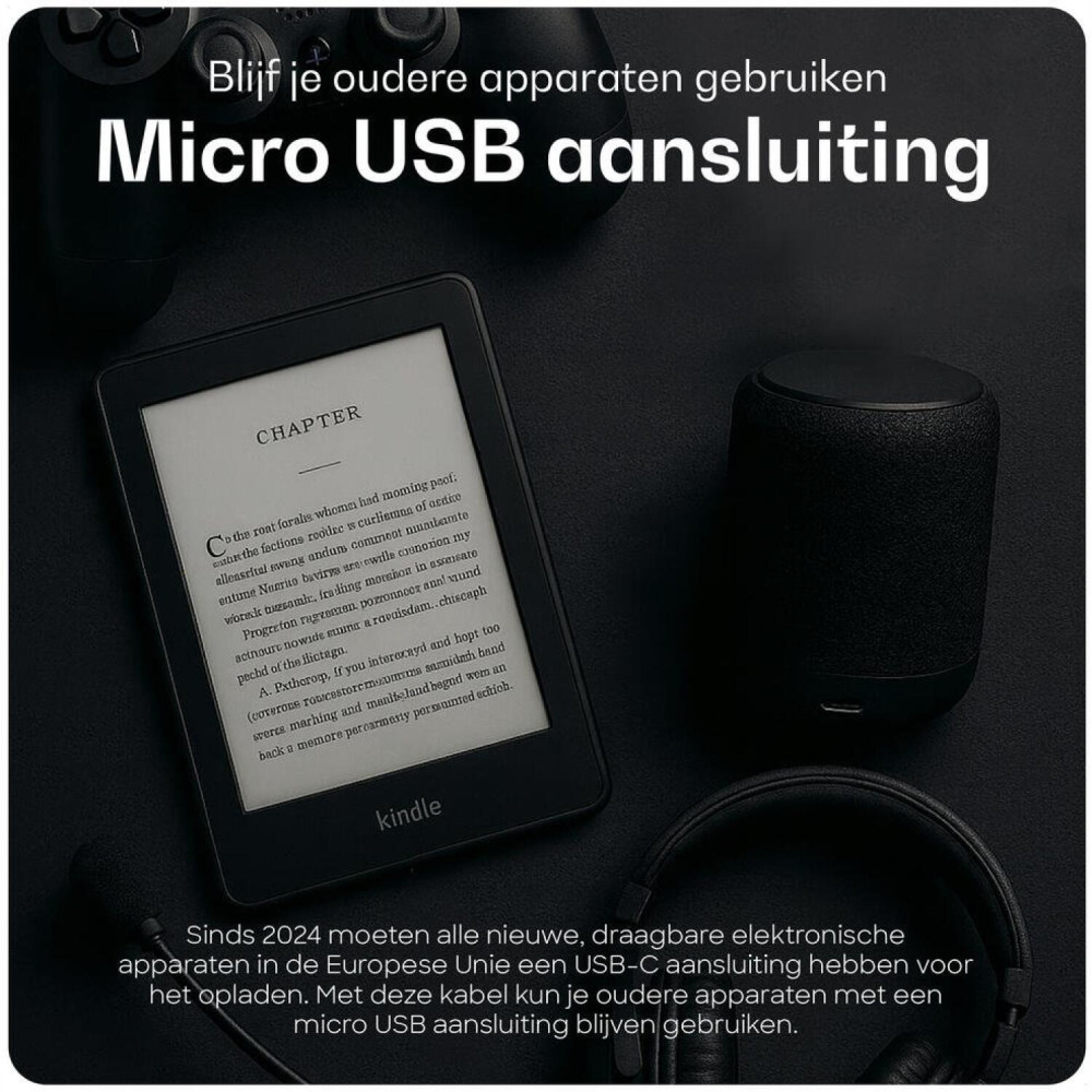 Καλώδιο Buddi Flex Φόρτισης και Μεταφοράς Δεδομένων Type-C σε MicroUSB 100cm 12W 5 Έτη Εγγύηση - Black (8719246467257)