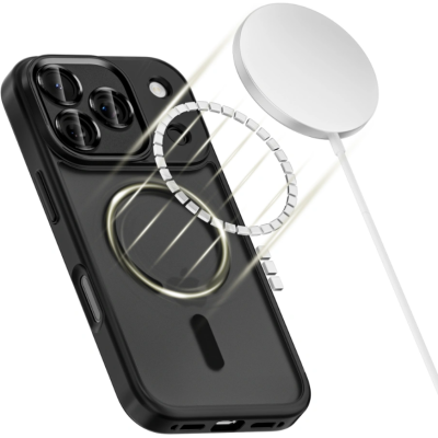 Θήκη iPhone 17 Pro Max Tech-Protect MagCam Σκληρή Ημιδιάφανη με MagSafe & Πλαίσιο Κάμερας - Matte Black (5906302330089)