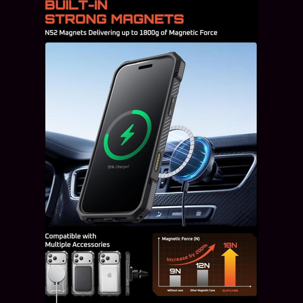 Θήκη iPhone 17 Pro Max Supcase Unicorn Beetle Grip Mag Ανθεκτική με MagSafe & KickStand - Gray (843439159419)