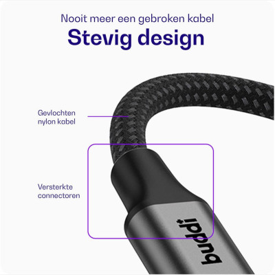 Καλώδιο Ήχου Buddi Flex 3.5mm Jack Aux Audio Cable 3.5mm Jack (male) σε 3.5mm Jack (male) 100cm 5 Έτη Εγγύηση - Black (8719246483097)