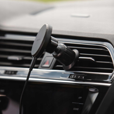 Βάση Κινητών Αυτοκινήτου Spacecase WM11B για Αεραγωγούς με Ασύρματη Μαγνητική Φόρτιση MagSafe 15W - Black (5905719119690)