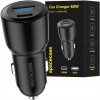 Φορτιστής Αυτοκινήτου Spacecase C60AC-11 Car Charger Γρήγορος με 1 x Type-C / 1 x USB-A 60W - Black (5905719119706)