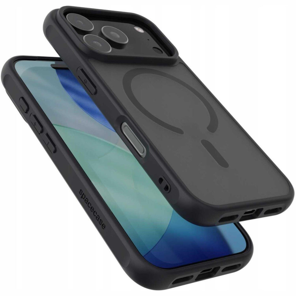 Θήκη iPhone 17 Pro Max Spacecase Hybrid MagSafe Σκληρή Ημιδιάφανη με MagSafe - Black (5905719131289)