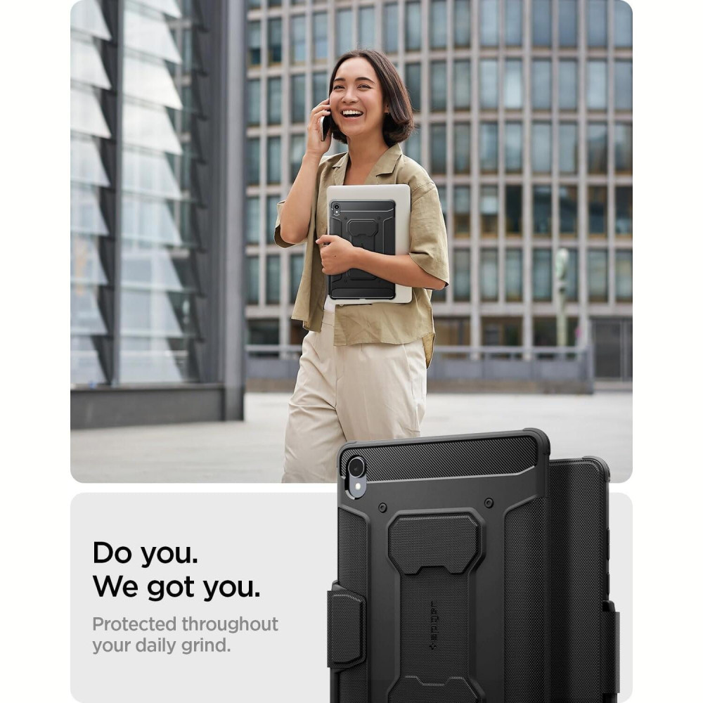 Θήκη Samsung Galaxy Tab S11 11" X730 / X736 Spigen Rugged Armor Pro με Υποδοχή για Γραφίδα - Black (ACS10149)
