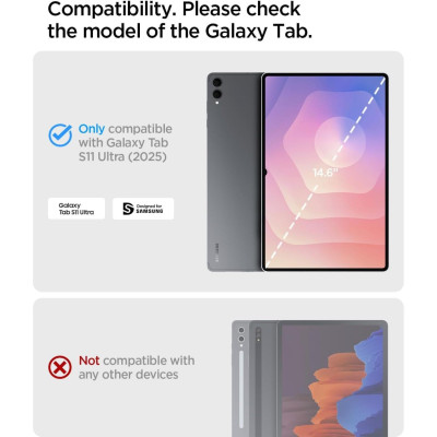 Θήκη Samsung Galaxy Tab S11 Ultra 14.6" X930 / X936 Spigen Ultra Hybrid Pro με Υποδοχή για Γραφίδα - Black (ACS10219)