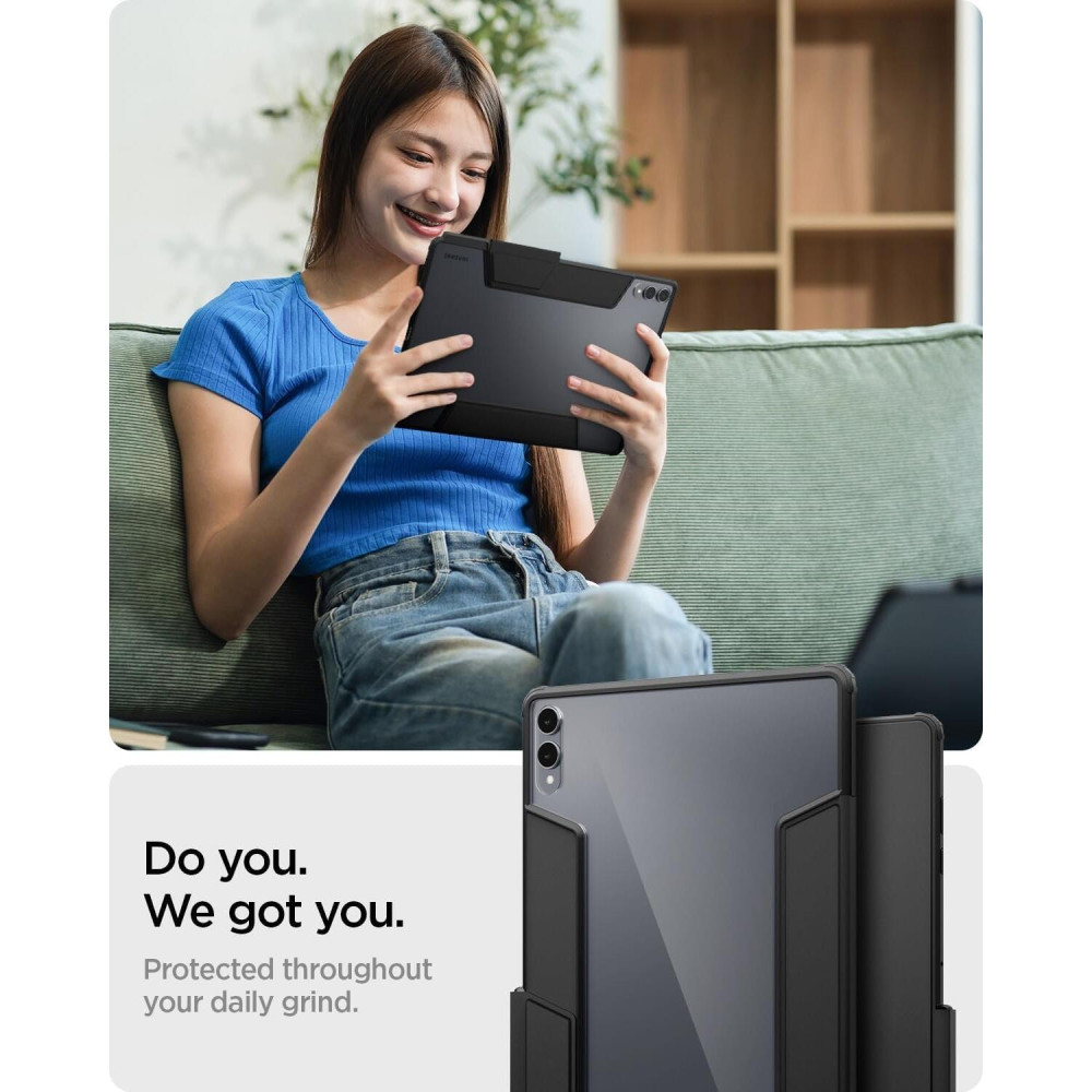Θήκη Samsung Galaxy Tab S11 Ultra 14.6" X930 / X936 Spigen Ultra Hybrid Pro με Υποδοχή για Γραφίδα - Black (ACS10219)