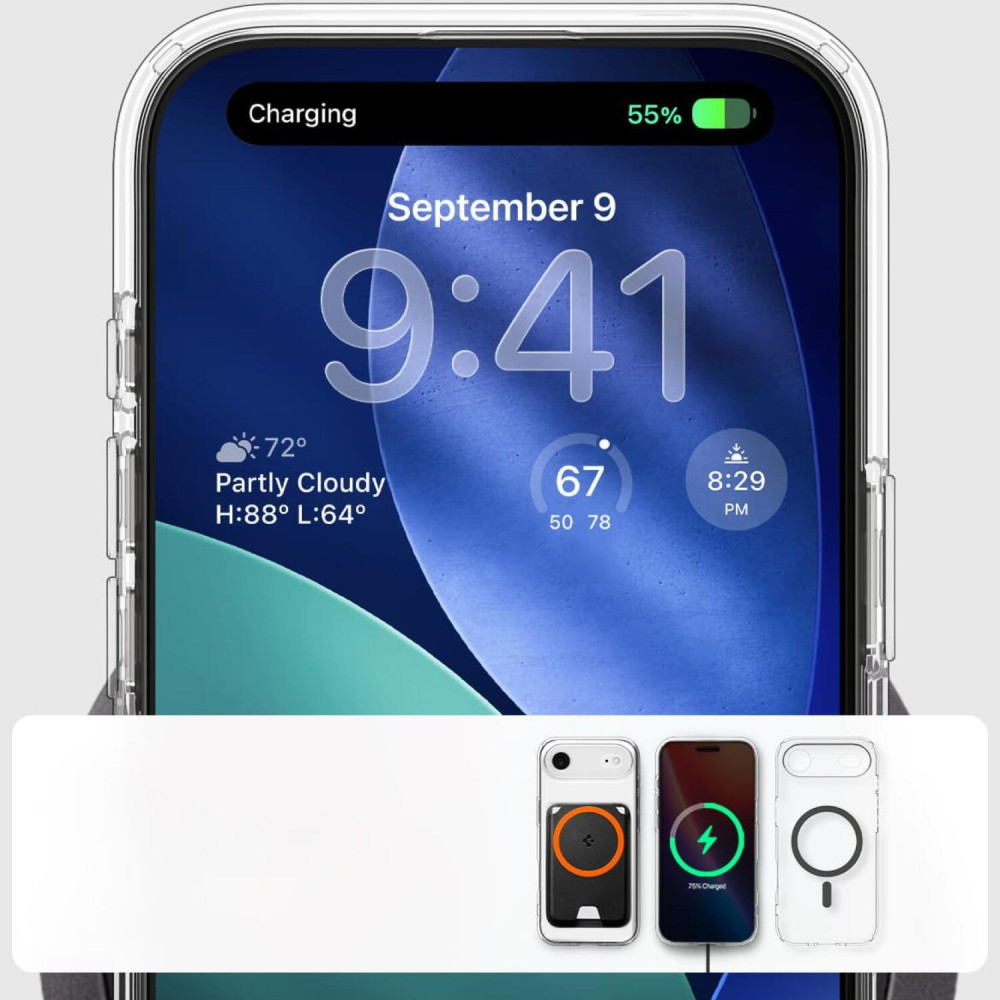 Θήκη iPhone Air Spigen Ultra Hybrid MagFit Ανθεκτική Σκληρή με MagSafe - Clear / Graphite (ACS10314)